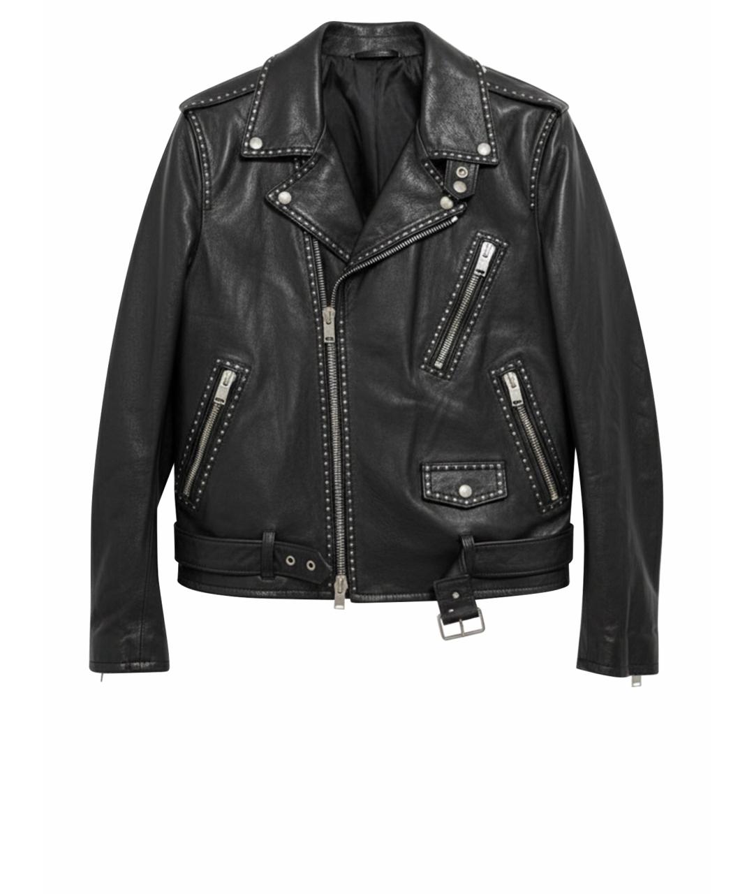 SAINT LAURENT Черная кожаная куртка, фото 1