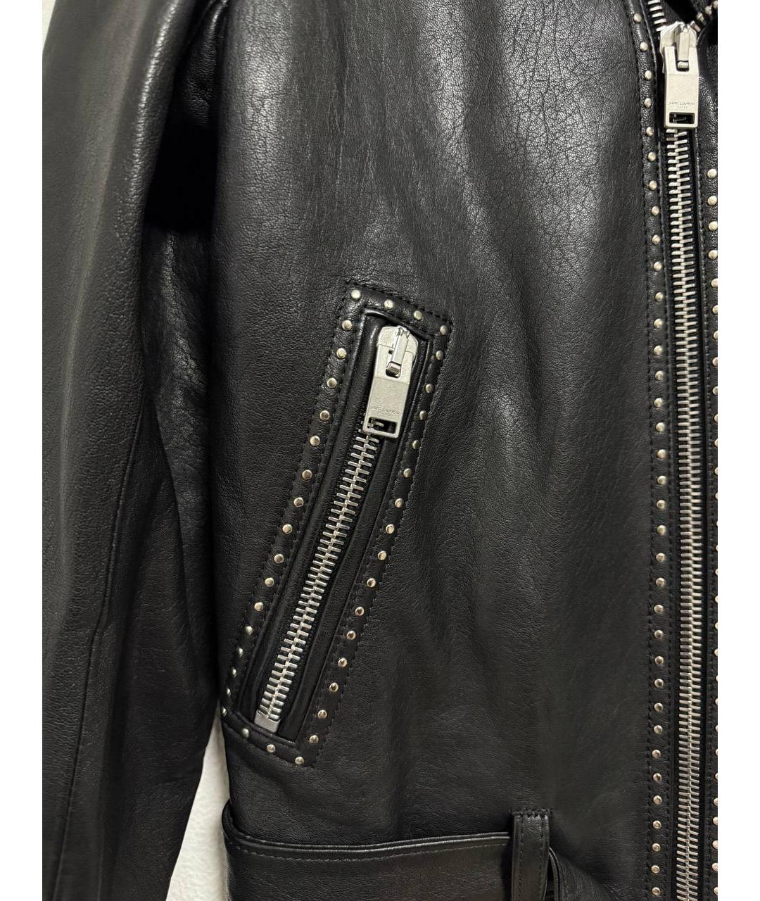 SAINT LAURENT Черная кожаная куртка, фото 5