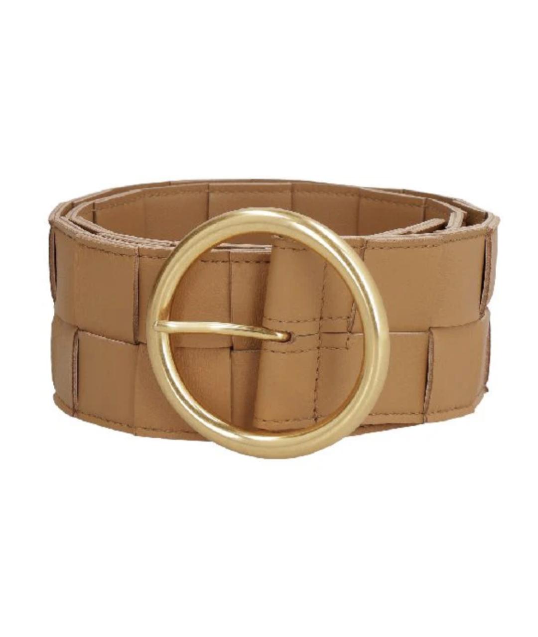 BOTTEGA VENETA Бежевый кожаный ремень, фото 1