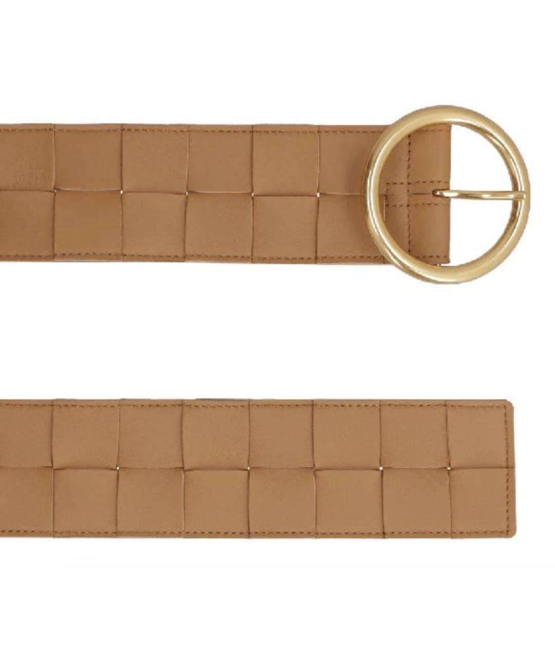 BOTTEGA VENETA Бежевый кожаный ремень, фото 3