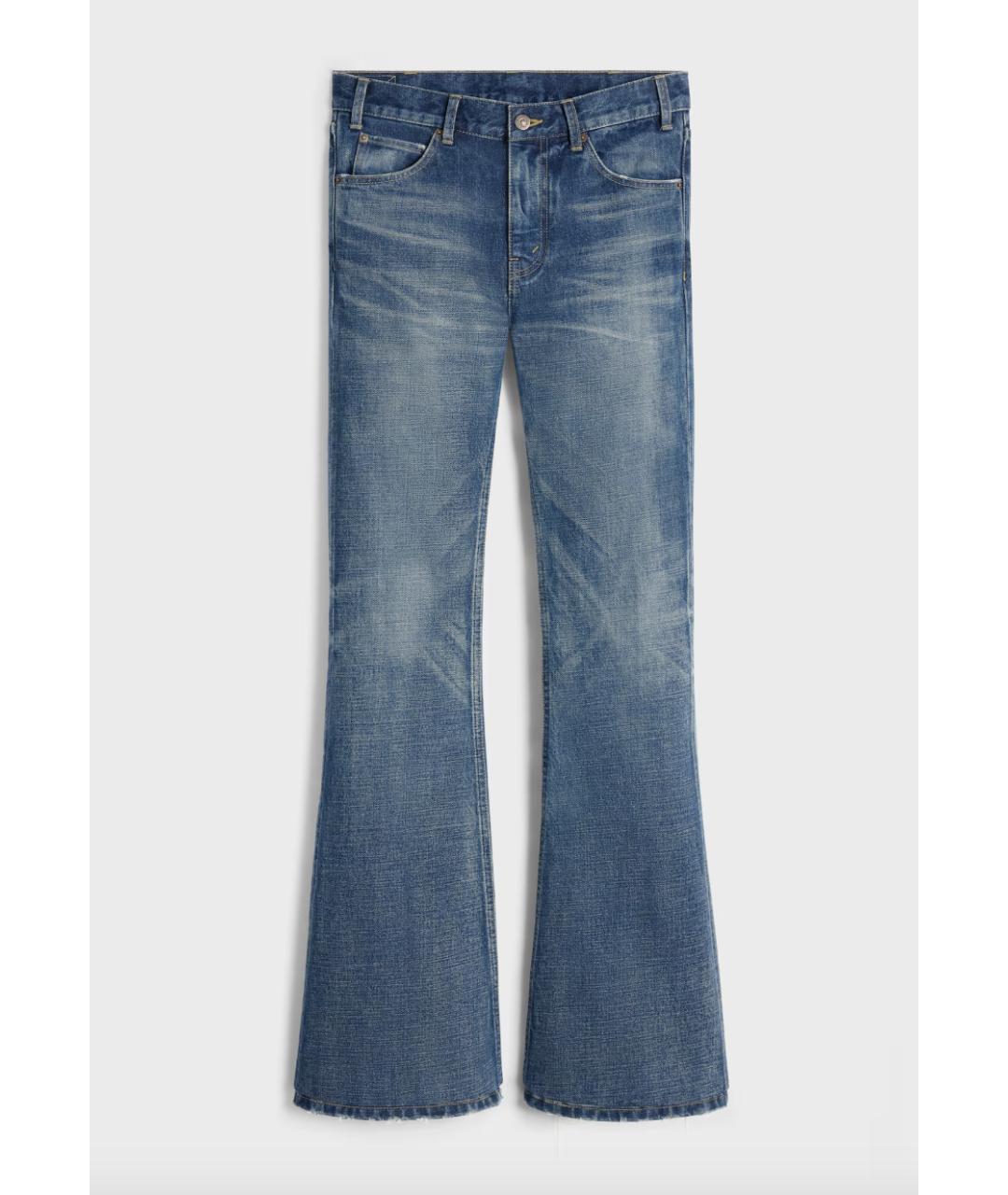 CELINE Синие хлопковые джинсы клеш, фото 6