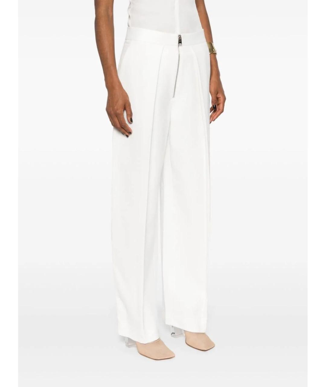 KHAITE Белые вискозные прямые брюки, фото 3