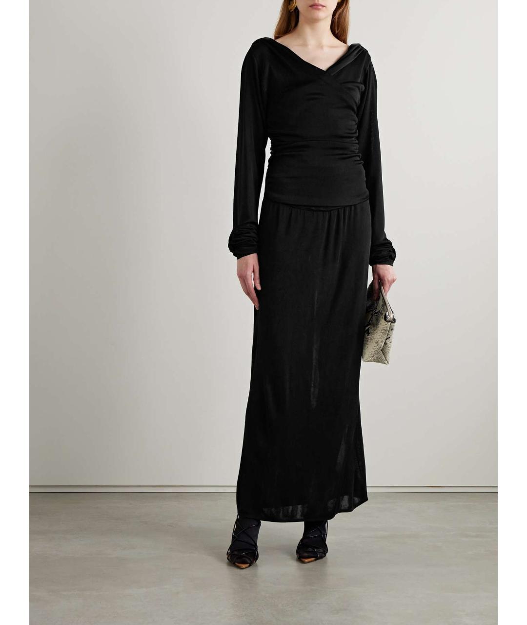 KHAITE Антрацитовое вискозное повседневное платье, фото 4