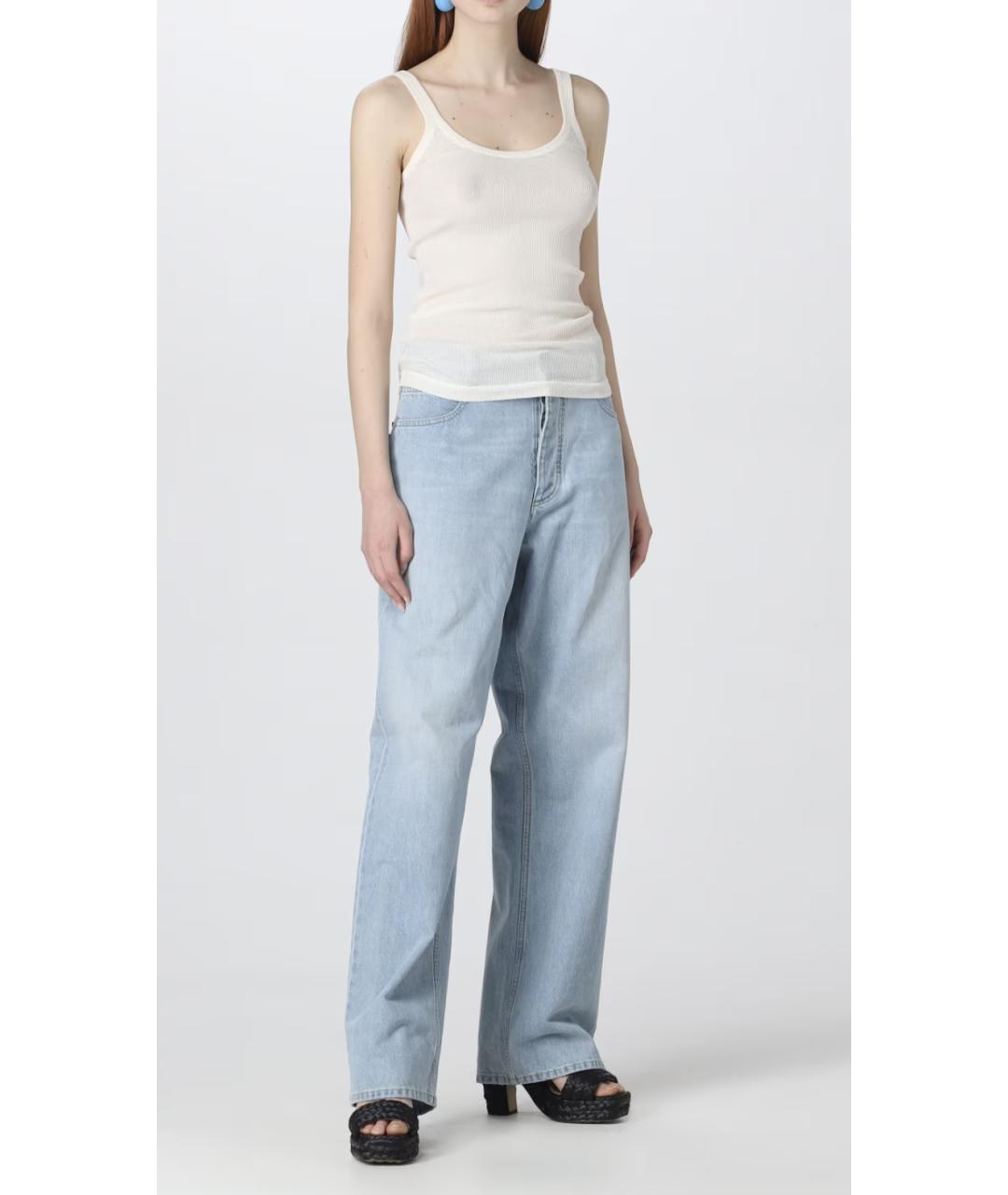 BOTTEGA VENETA Белая хлопко-эластановая майка, фото 5