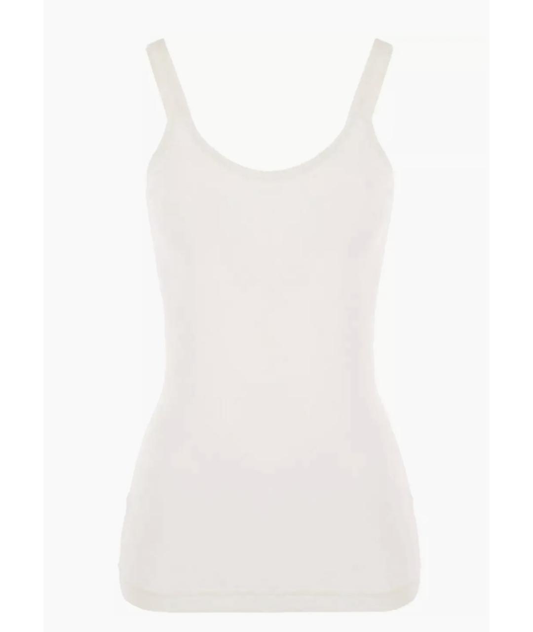 BOTTEGA VENETA Белая хлопко-эластановая майка, фото 2