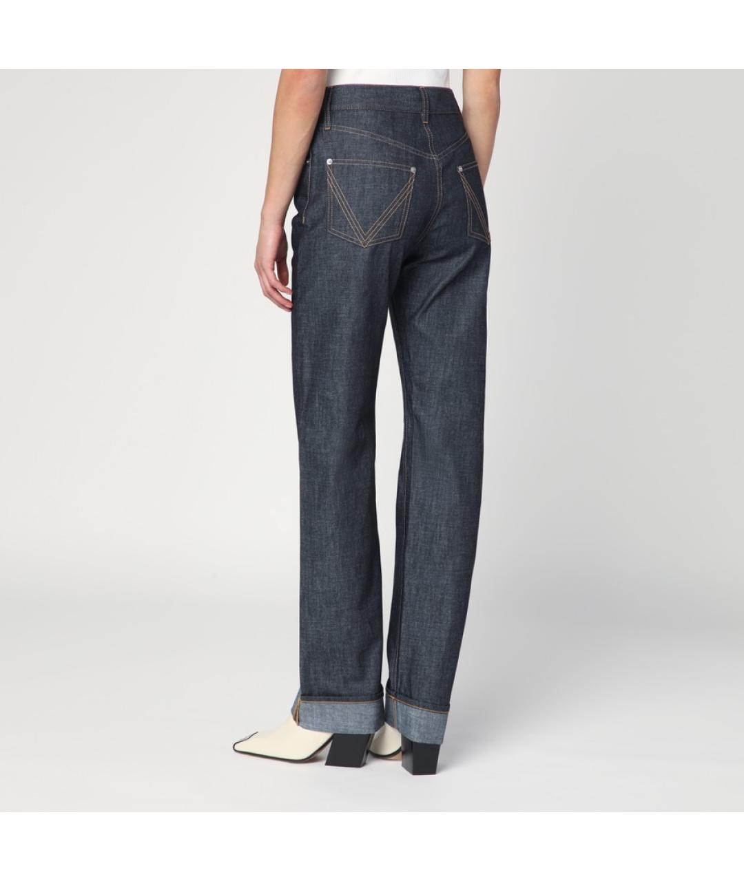 BOTTEGA VENETA Темно-синие хлопковые прямые джинсы, фото 4