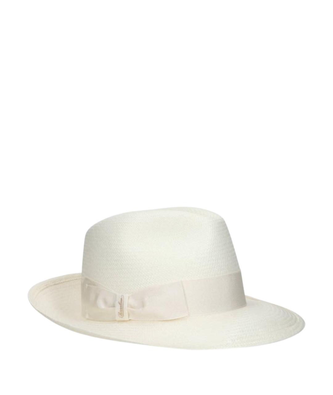 BORSALINO Белая соломенная шляпа, фото 1