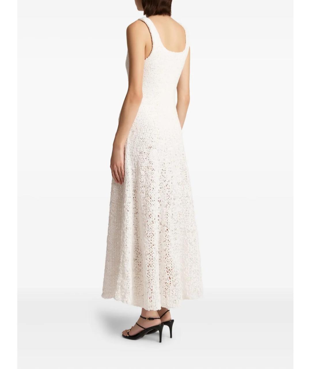 KHAITE Белое хлопко-эластановое повседневное платье, фото 5