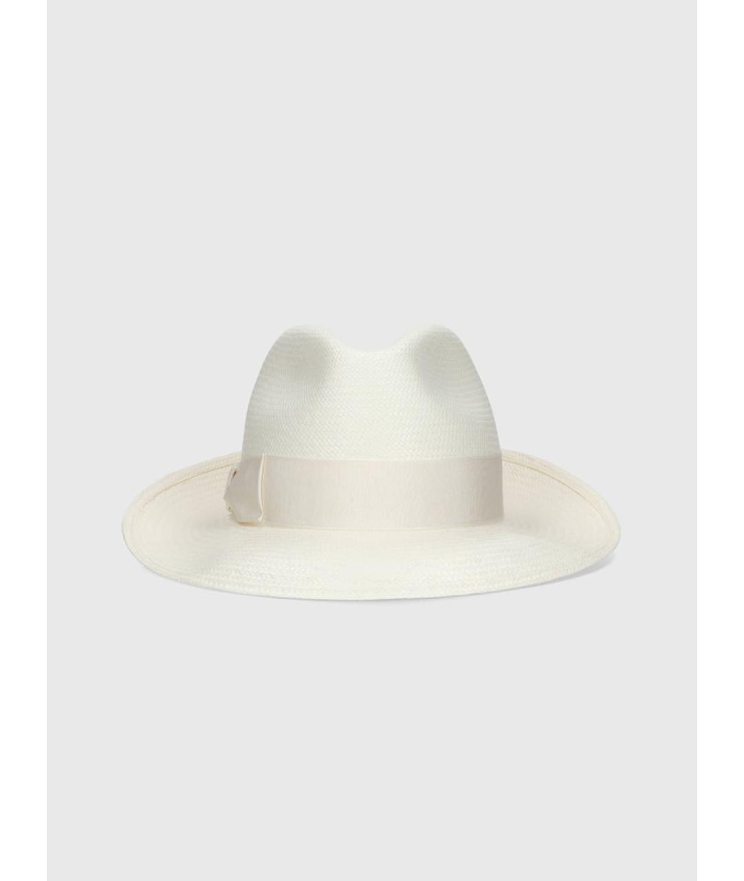 BORSALINO Белая соломенная шляпа, фото 2