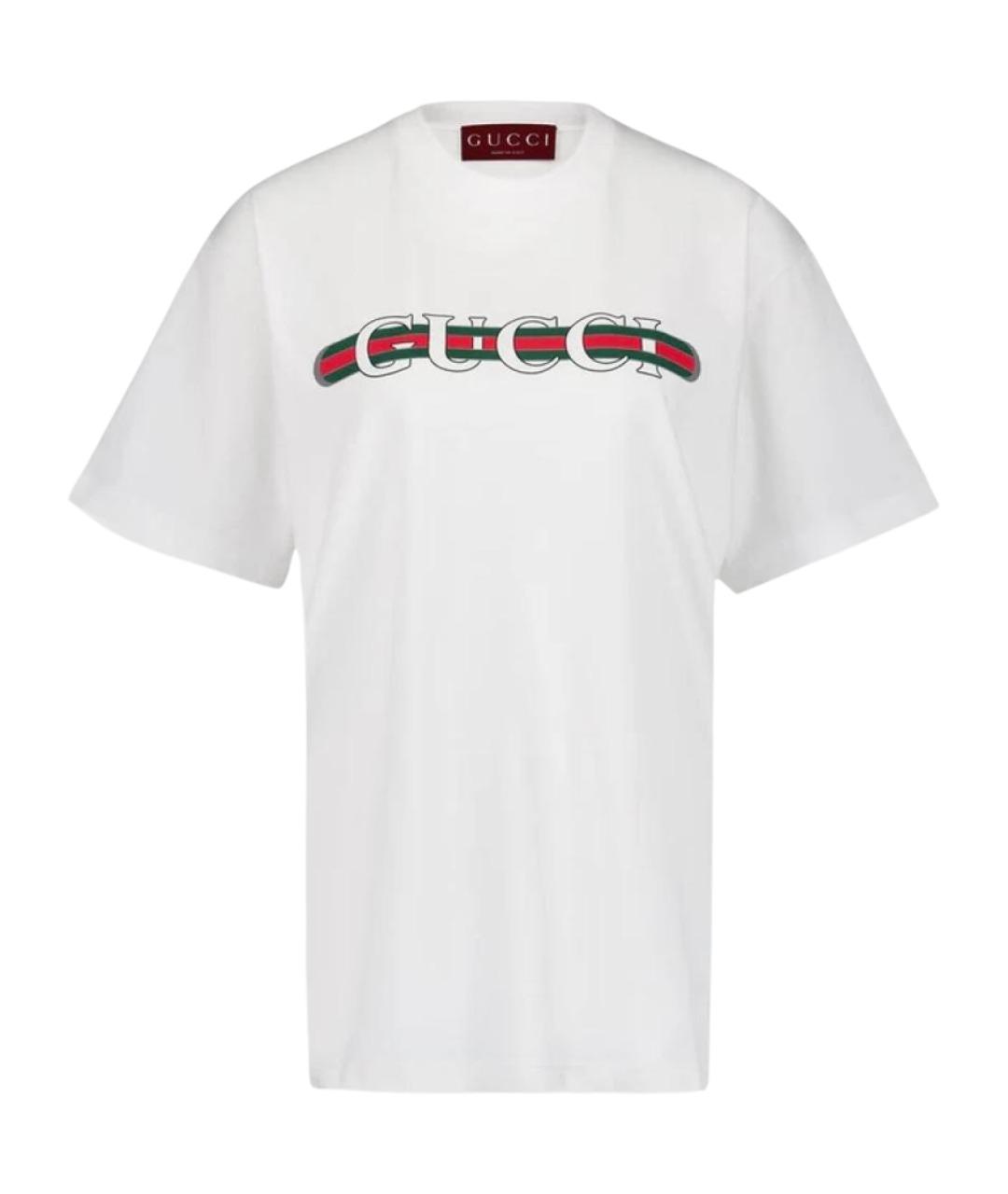 GUCCI Белая хлопковая футболка, фото 1