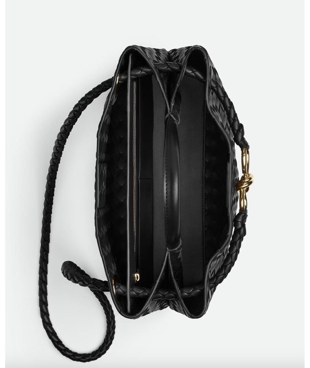 BOTTEGA VENETA Черная кожаная сумка тоут, фото 3