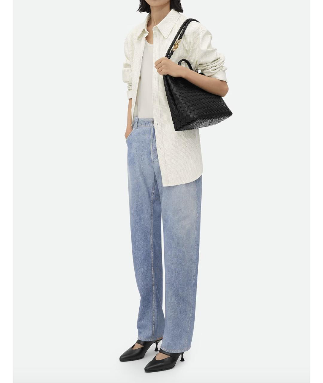 BOTTEGA VENETA Черная кожаная сумка тоут, фото 7