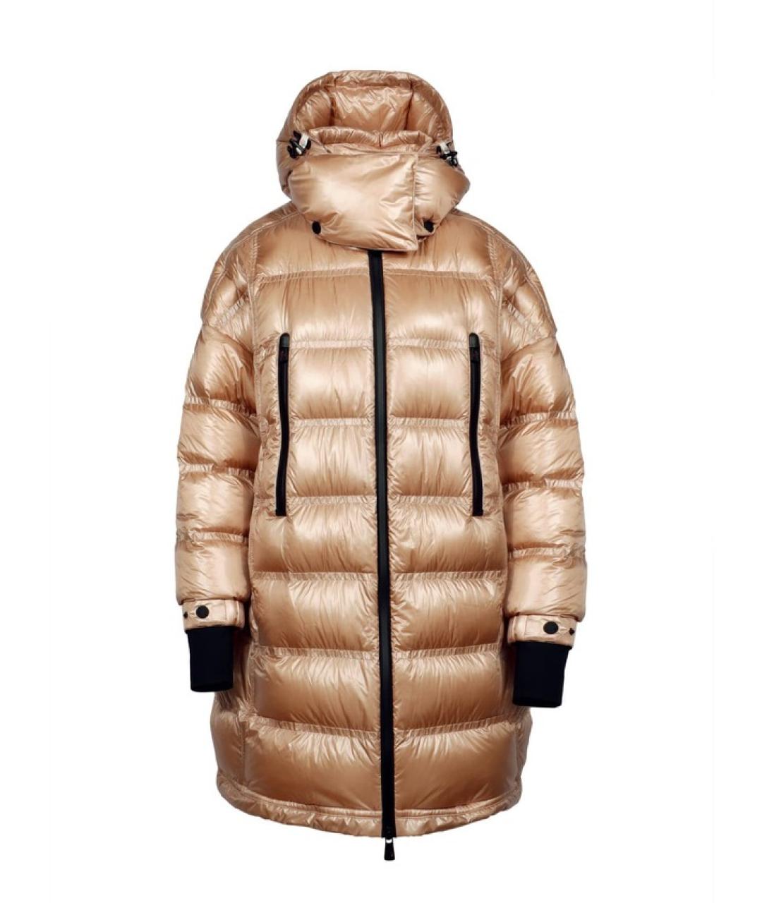 MONCLER Бежевый полиамидовый пуховик, фото 1