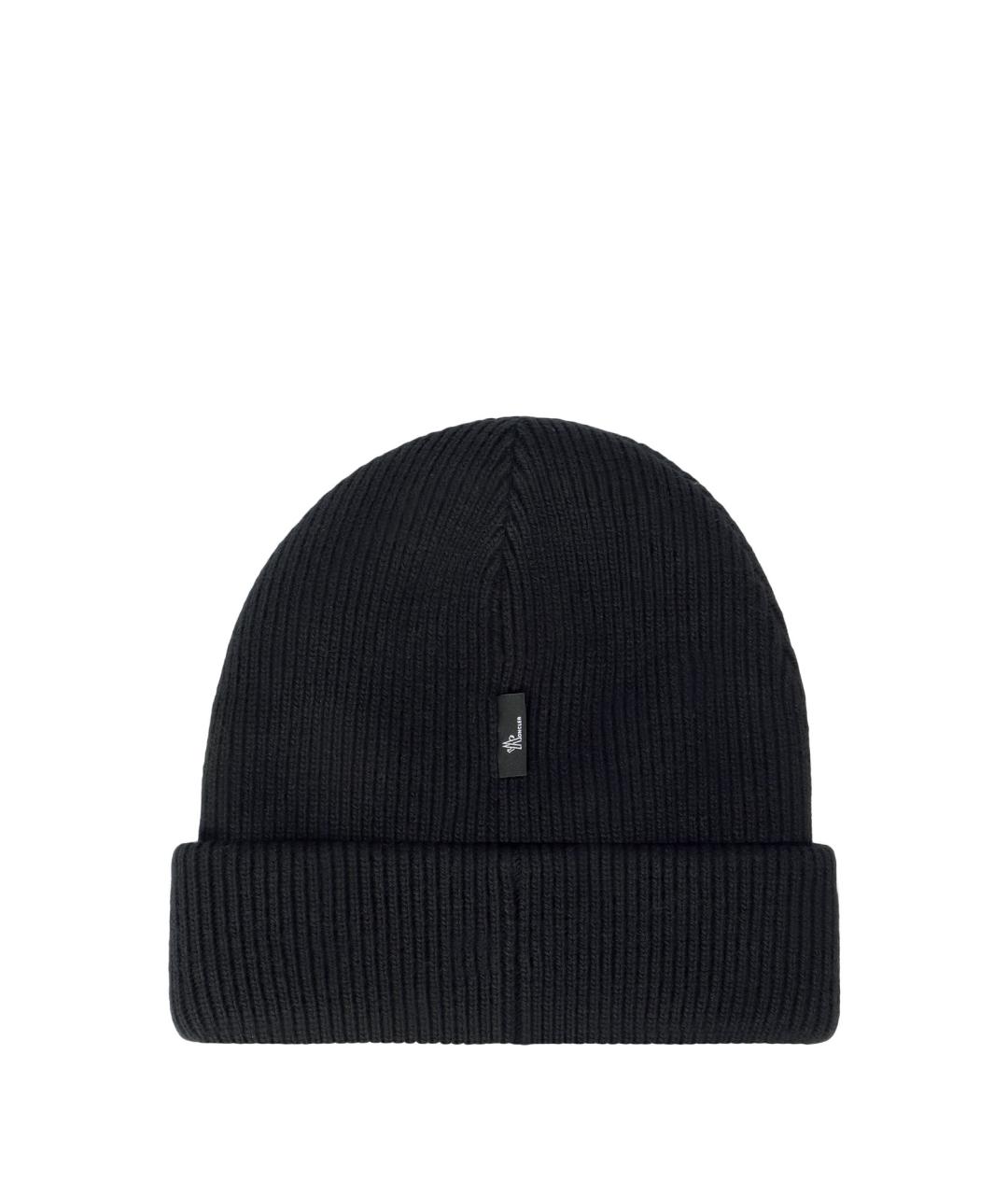 MONCLER Черная шерстяная шапка, фото 2