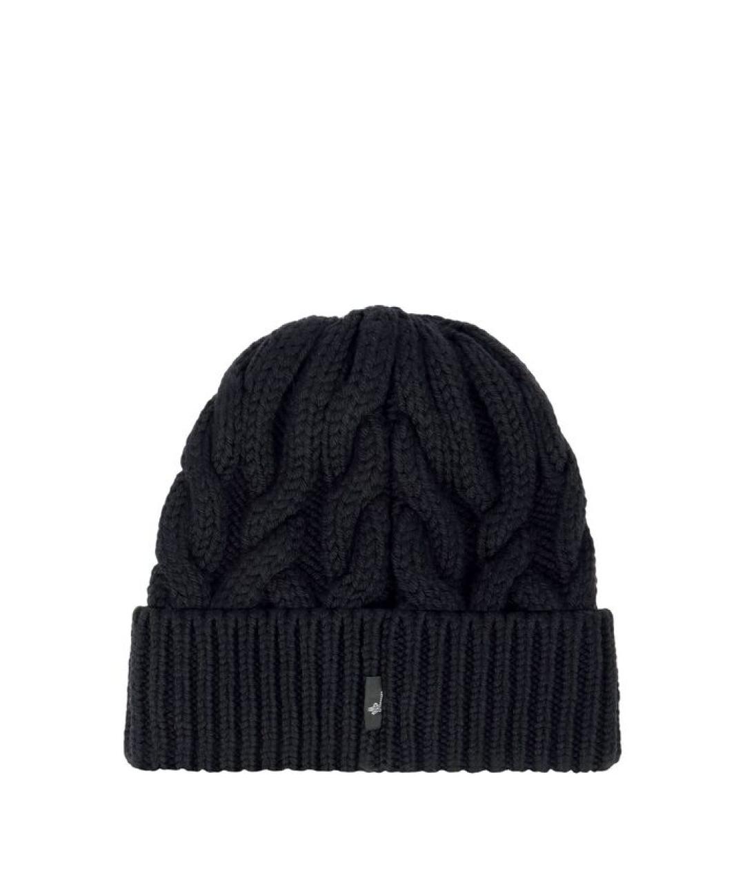 MONCLER Черная шерстяная шапка, фото 2
