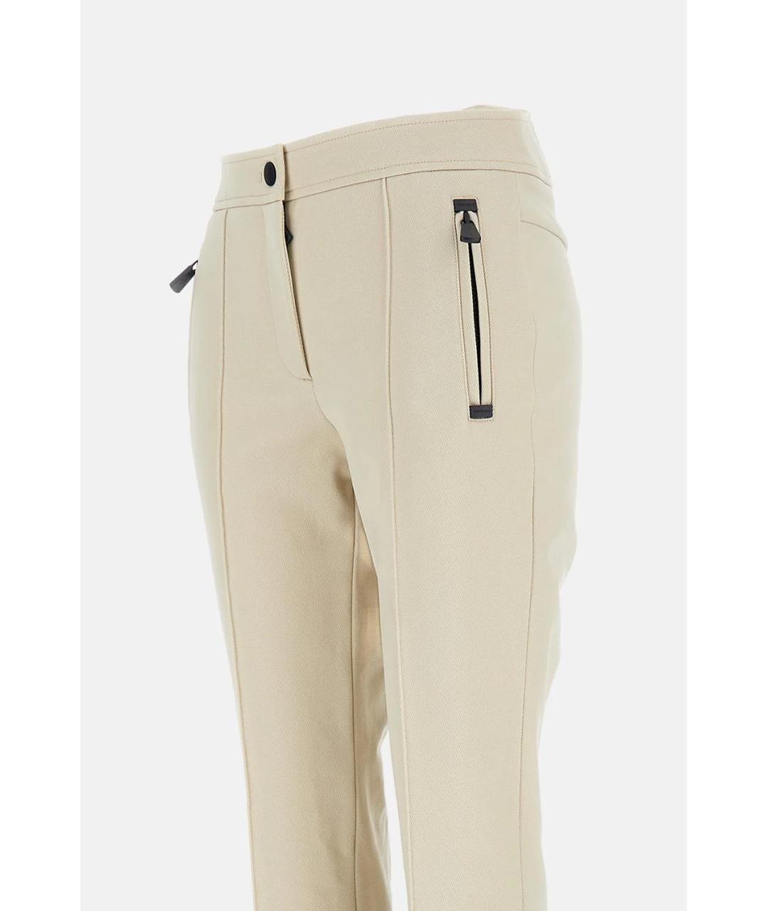 MONCLER Белые полиамидовые прямые брюки, фото 2