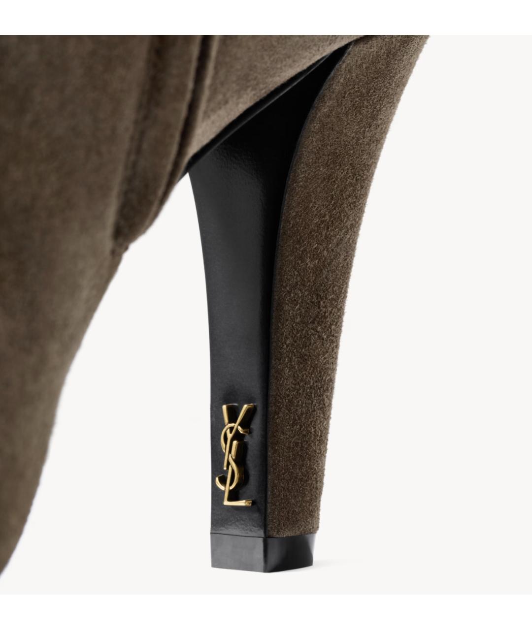 SAINT LAURENT Серые замшевые ботильоны, фото 5