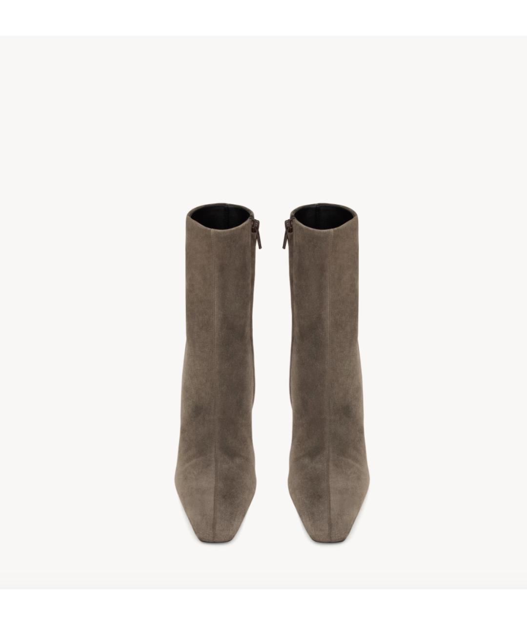 SAINT LAURENT Серые замшевые ботильоны, фото 2