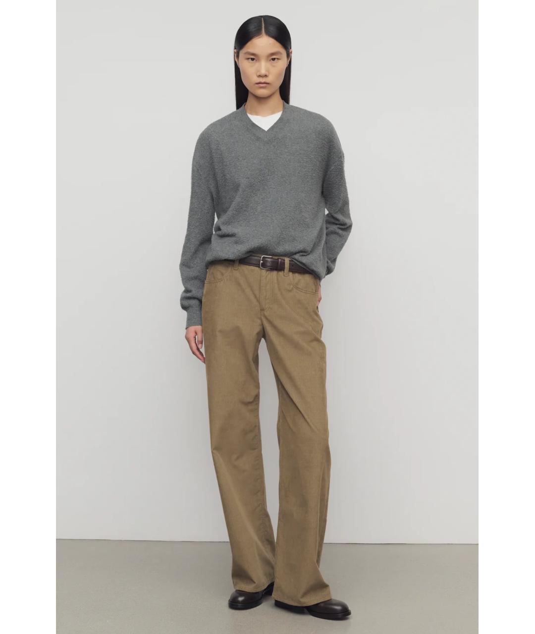 THE ROW Бежевые хлопковые прямые джинсы, фото 3