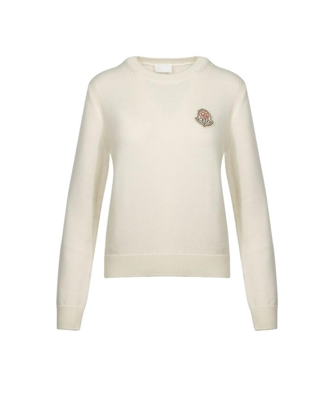 MONCLER Белый шерстяной джемпер / свитер, фото 1