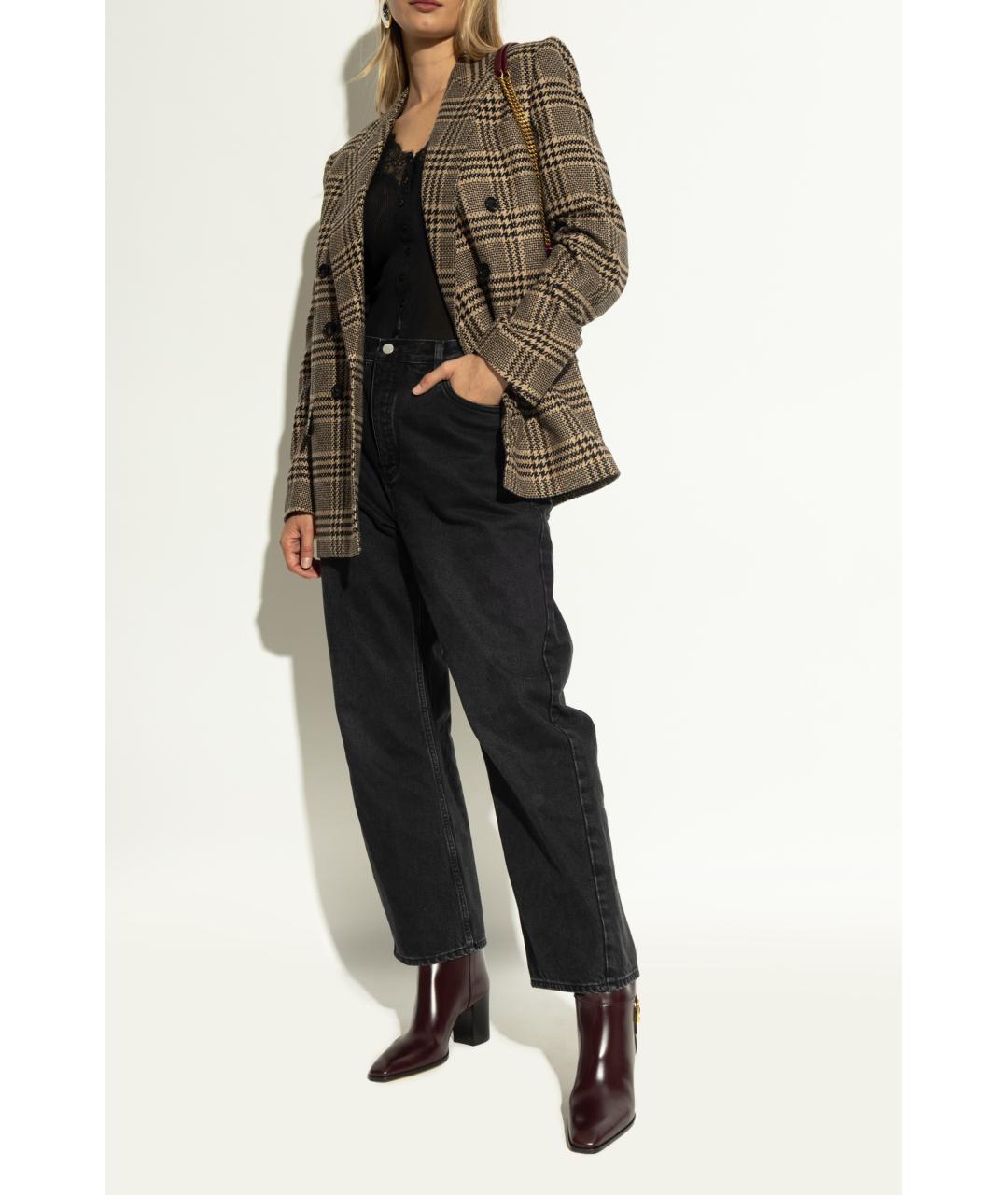 SAINT LAURENT Бордовые кожаные сапоги, фото 3