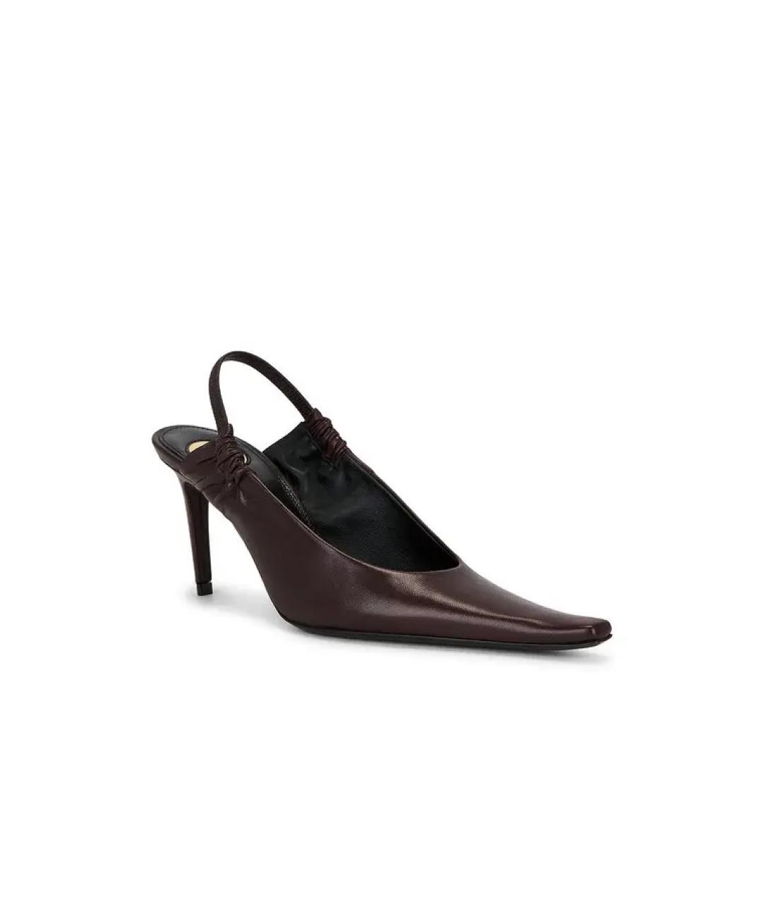 SAINT LAURENT Бордовые кожаные туфли, фото 2