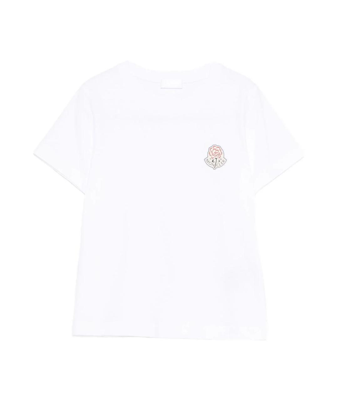 MONCLER Белая хлопковая футболка, фото 1