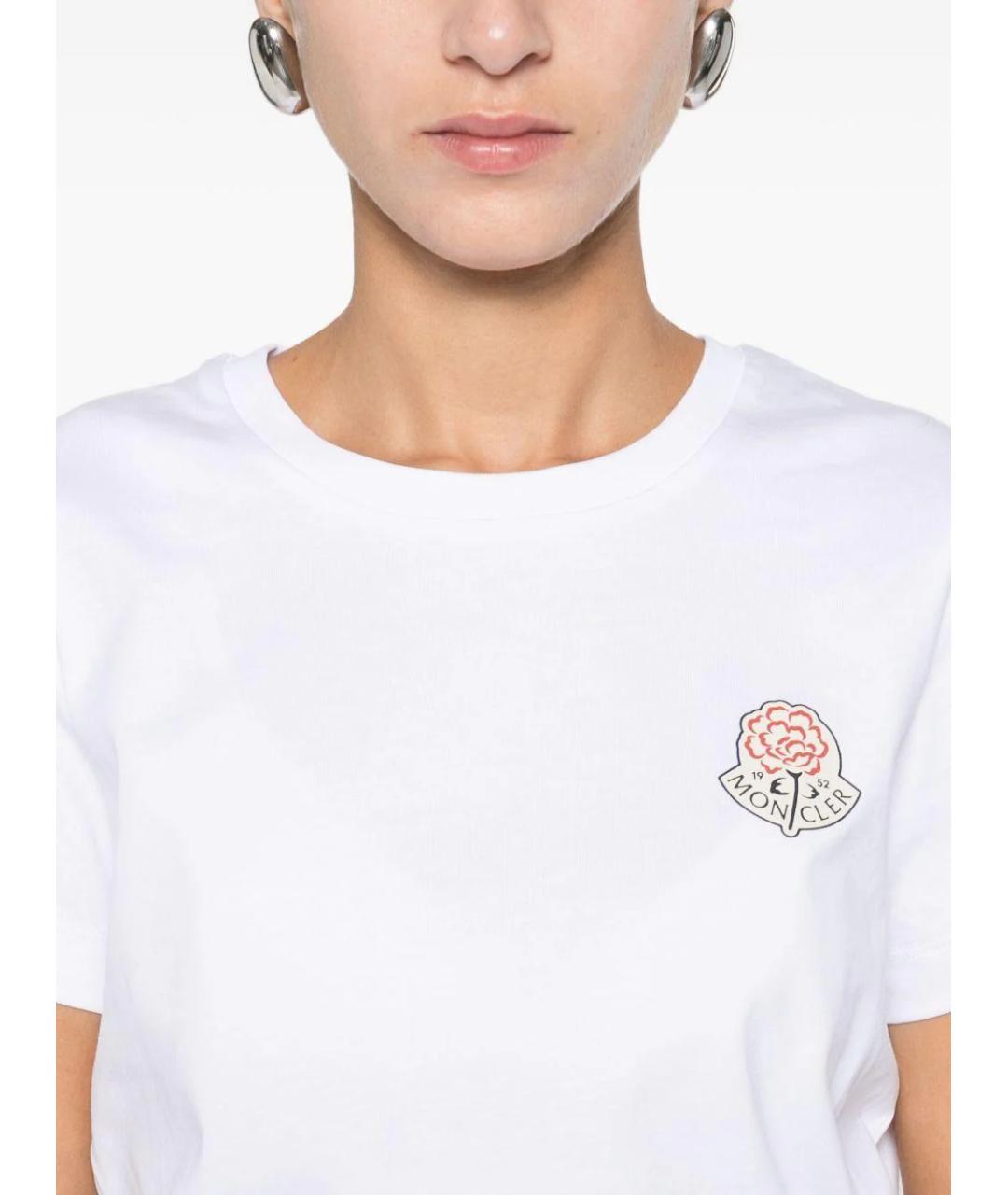 MONCLER Белая хлопковая футболка, фото 2