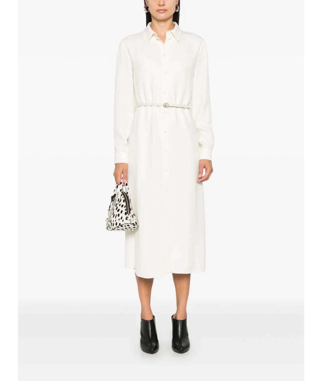GUCCI Белое вискозное повседневное платье, фото 2