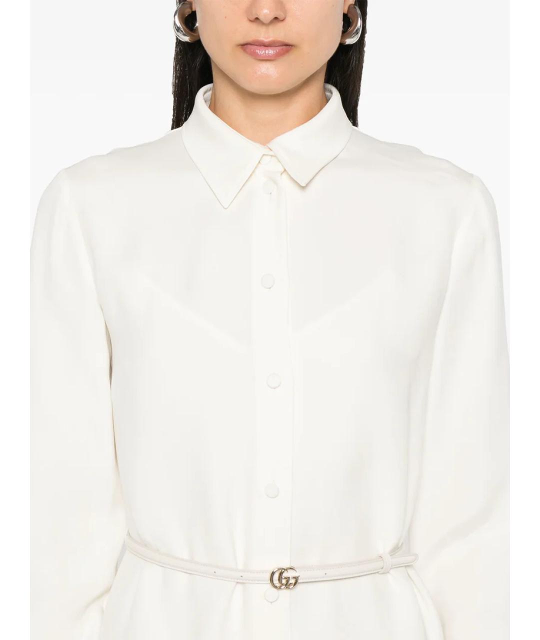 GUCCI Белое вискозное повседневное платье, фото 4