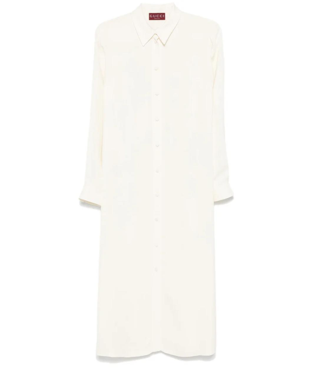 GUCCI Белое вискозное повседневное платье, фото 1
