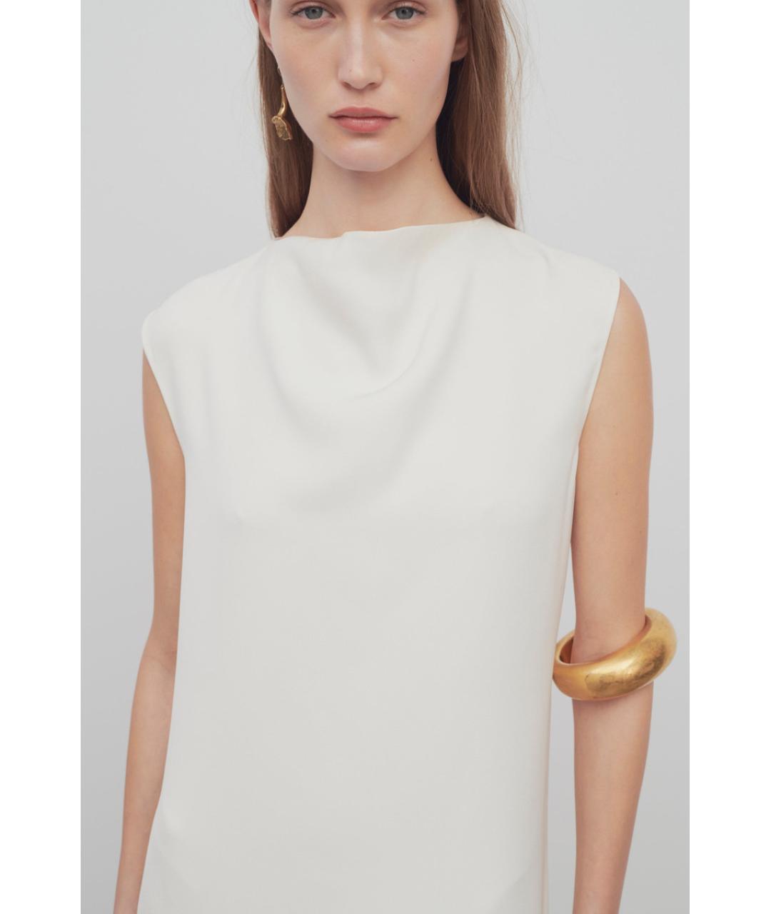 THE ROW Белое шелковое вечернее платье, фото 4