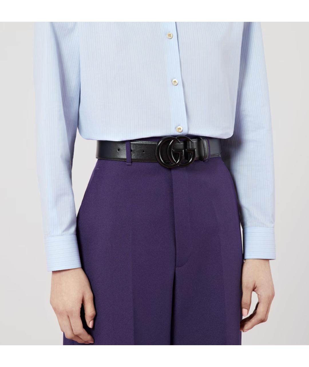 GUCCI Черный кожаный ремень, фото 3