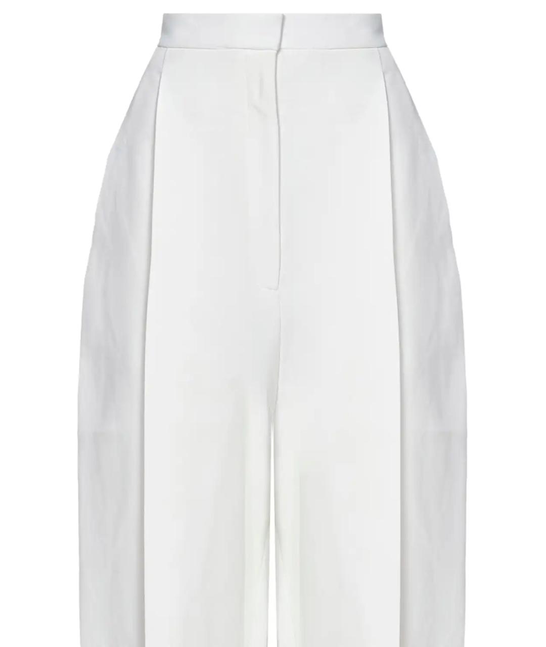 KHAITE Белые вискозные прямые брюки, фото 3