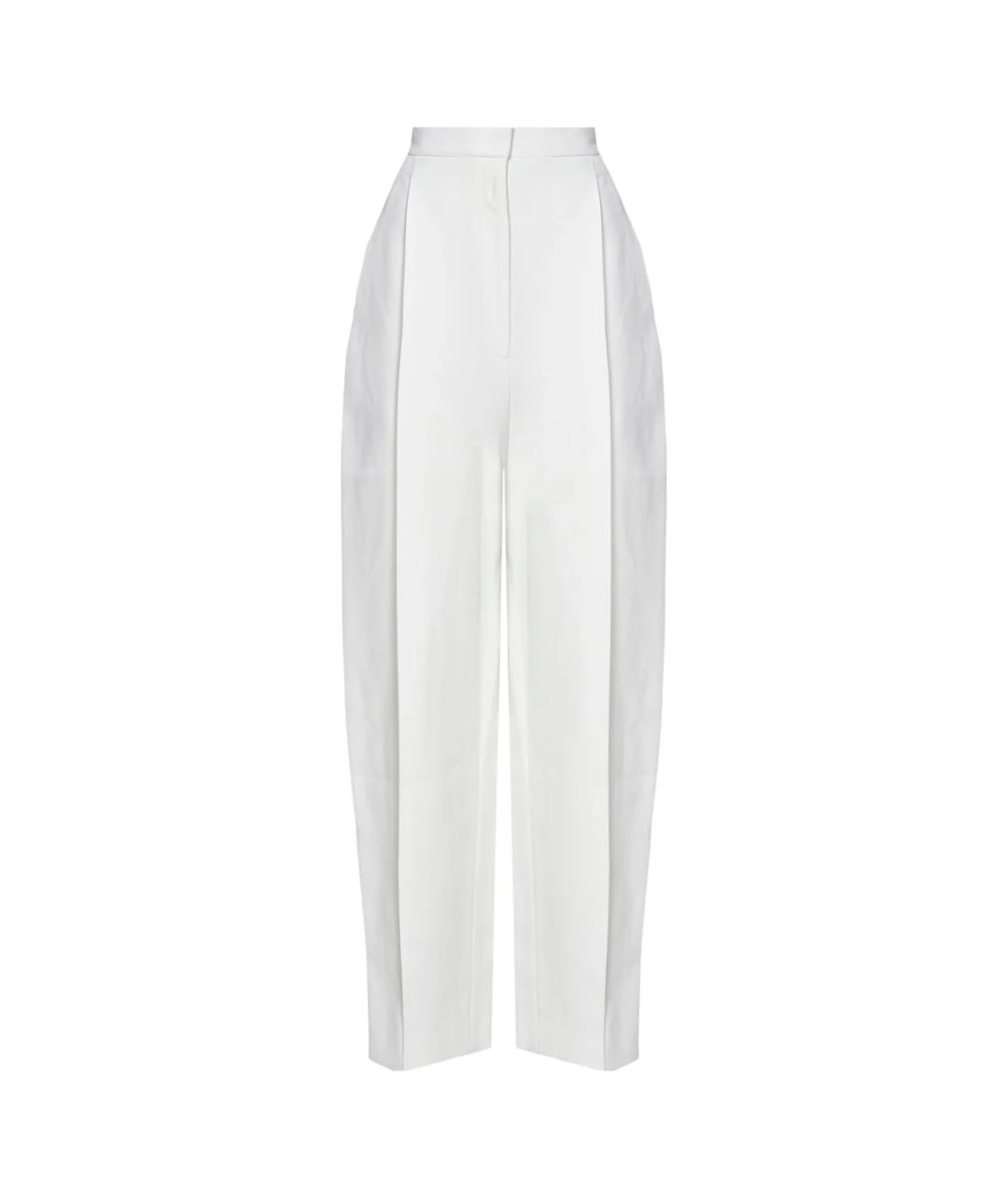 KHAITE Белые вискозные прямые брюки, фото 1