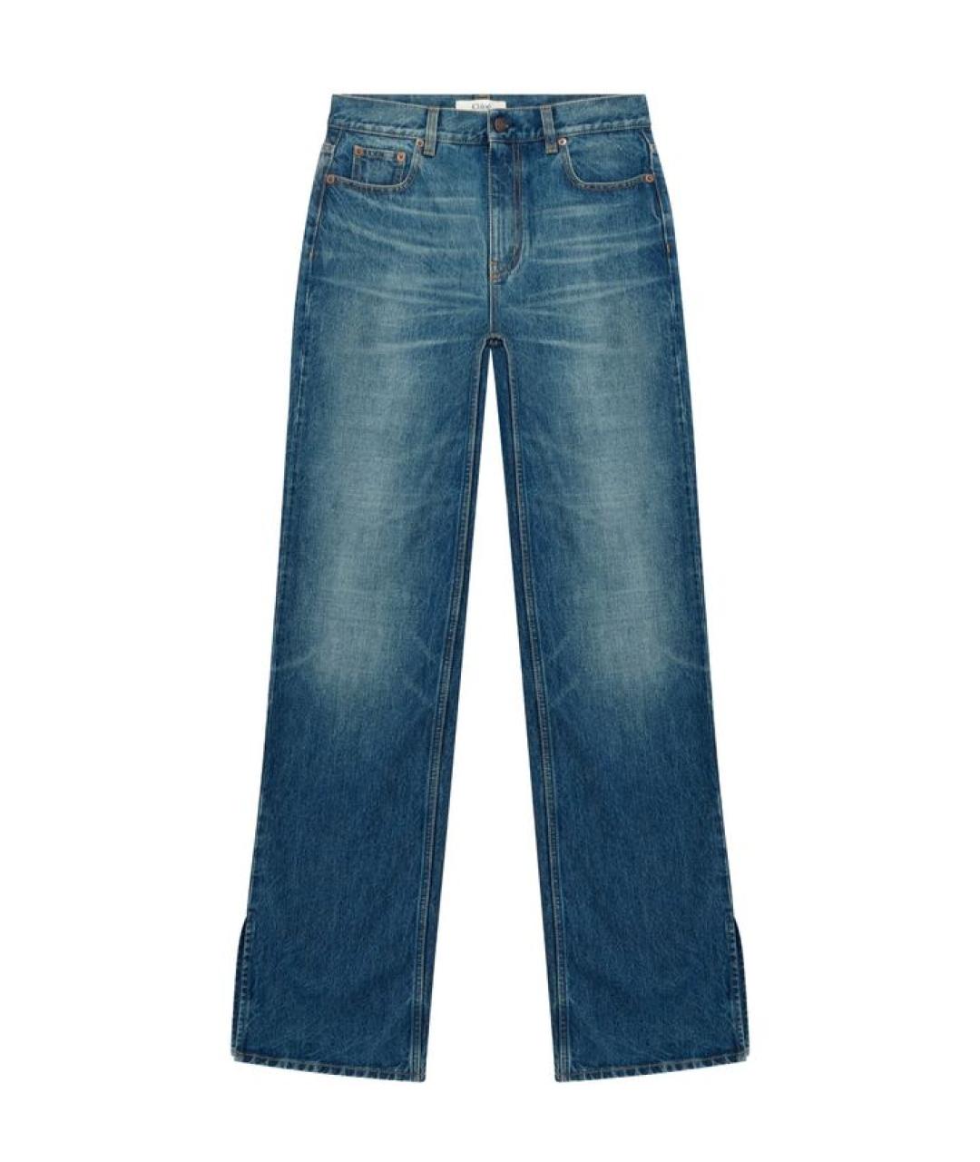 CHLOE Синие хлопковые прямые джинсы, фото 1