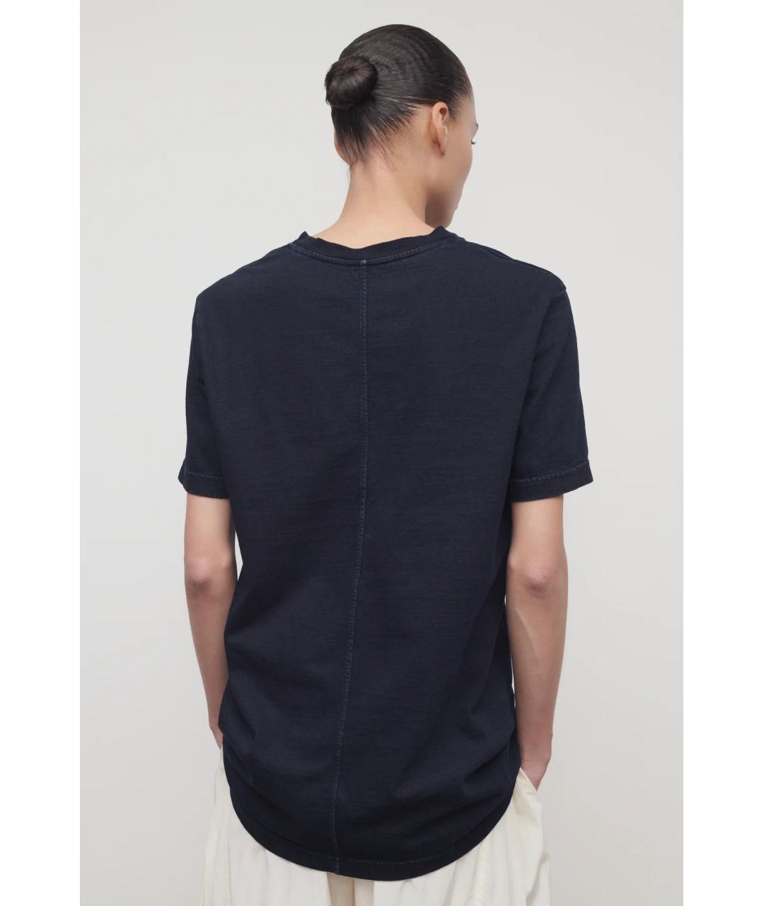 THE ROW Темно-синяя хлопковая футболка, фото 4