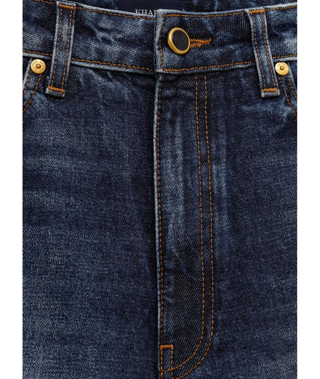 KHAITE Синие хлопковые прямые джинсы, фото 3