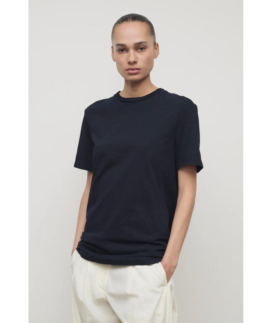 THE ROW Темно-синяя хлопковая футболка, фото 3