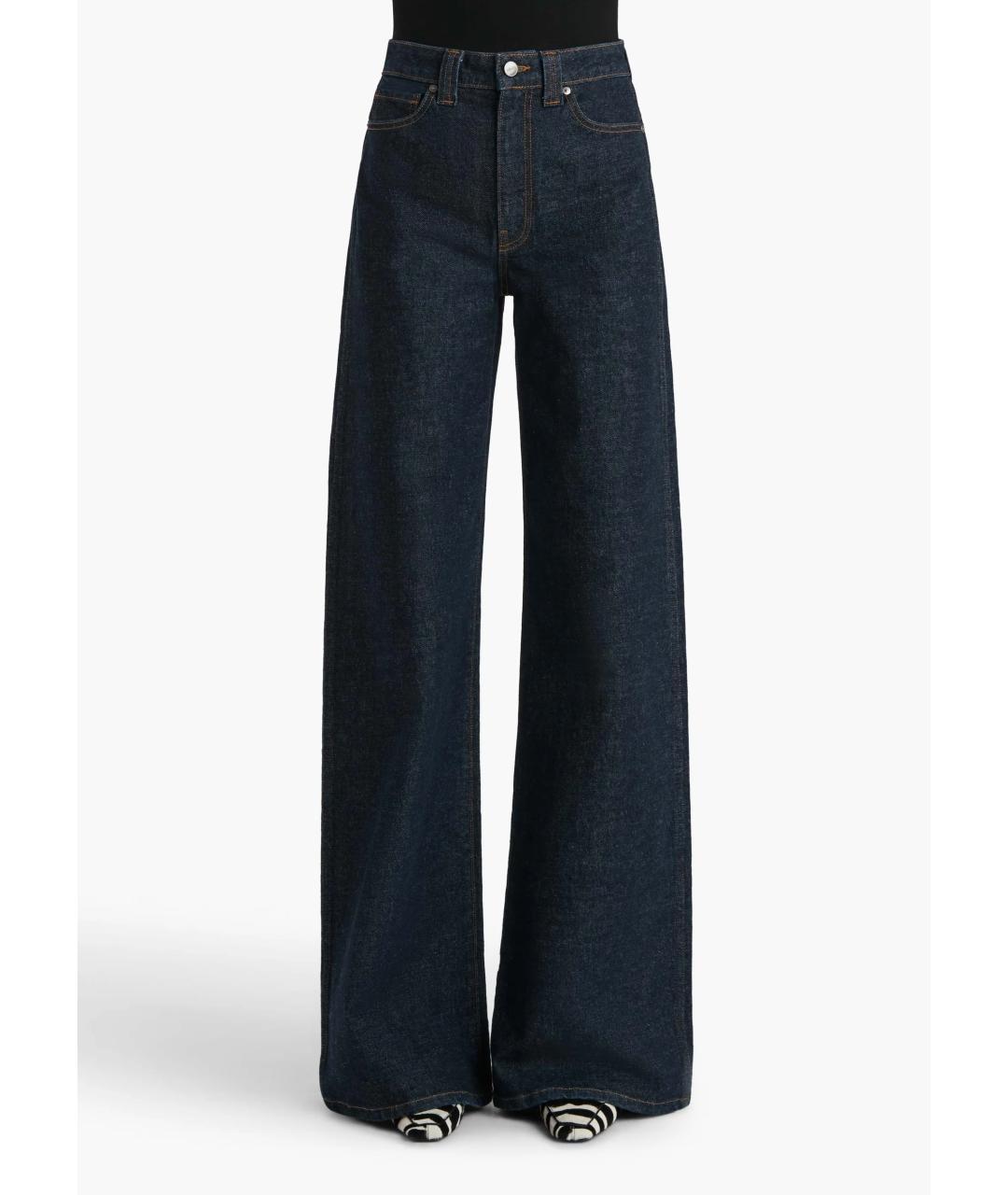 KHAITE Темно-синие хлопковые прямые джинсы, фото 3