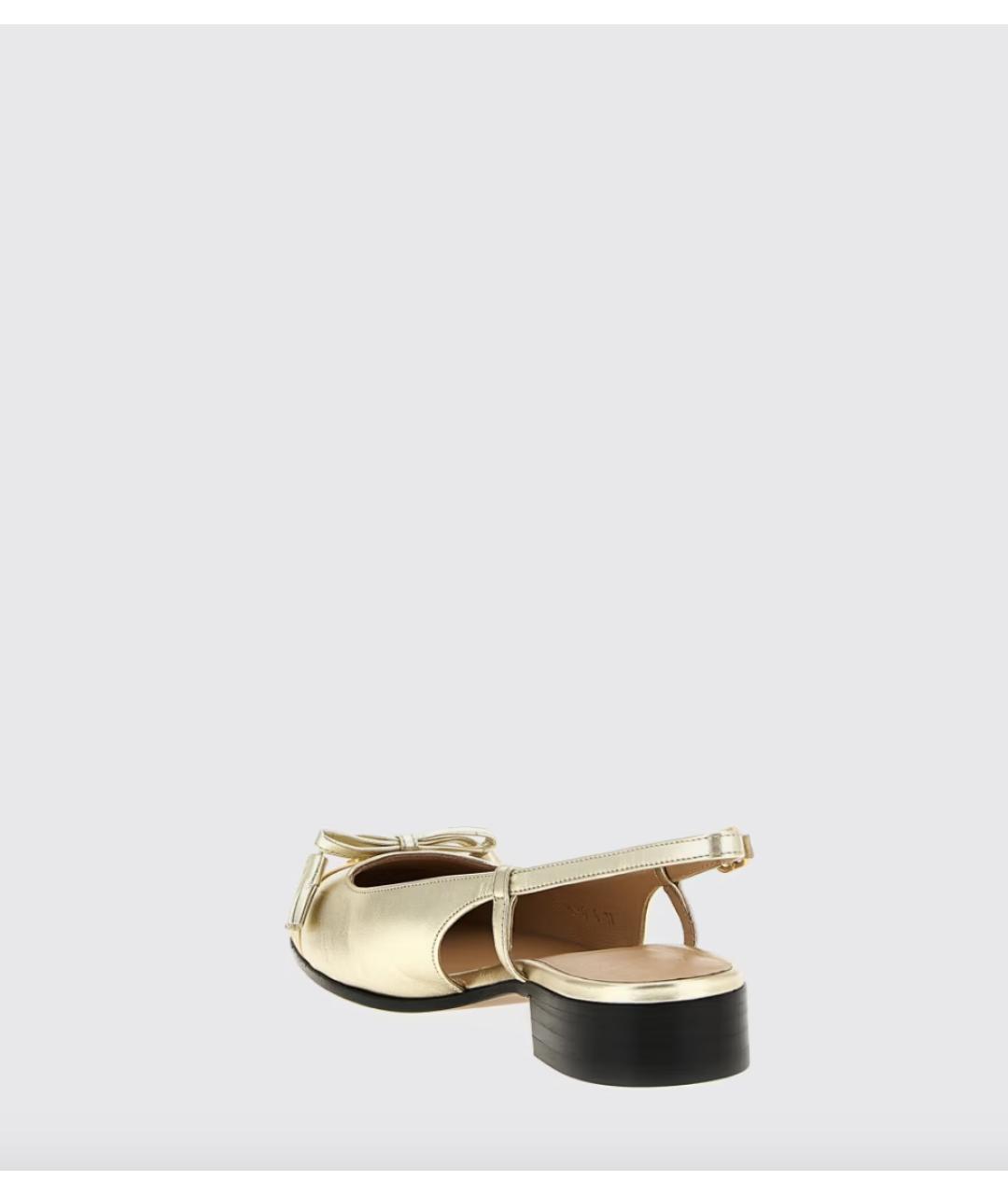 VALENTINO Золотые кожаные балетки, фото 3