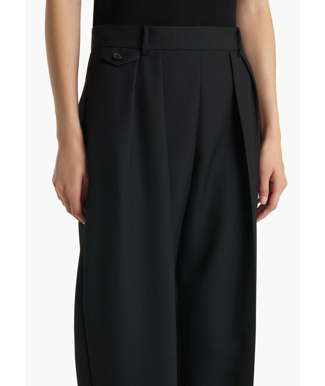 KHAITE Черные полиэстеровые прямые брюки, фото 4