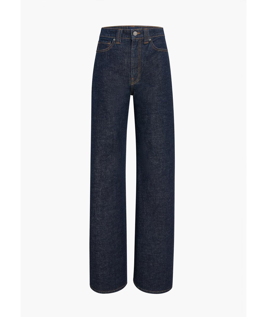 KHAITE Темно-синие хлопковые прямые джинсы, фото 7