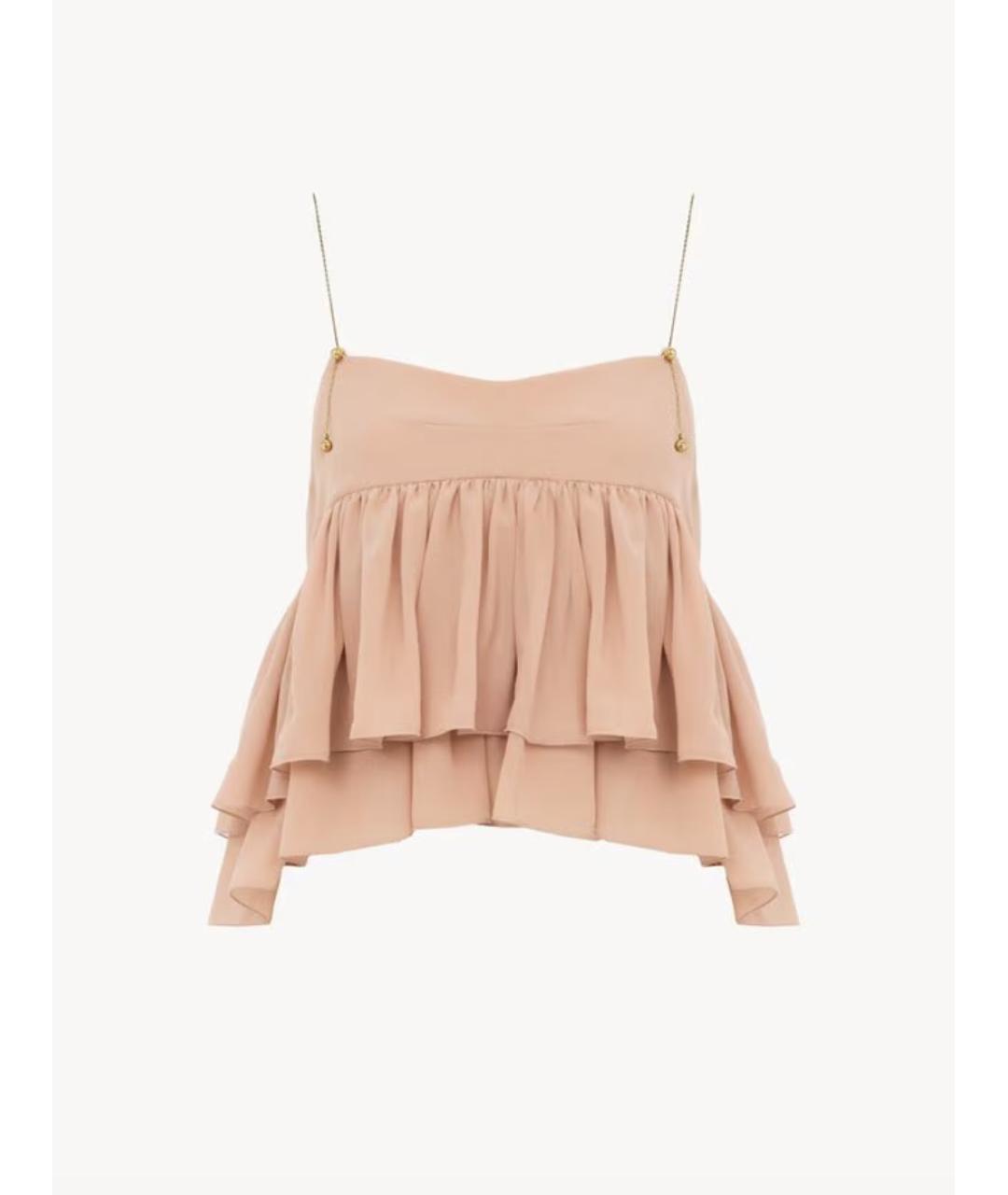 CHLOE Розовая шелковая блузы, фото 5