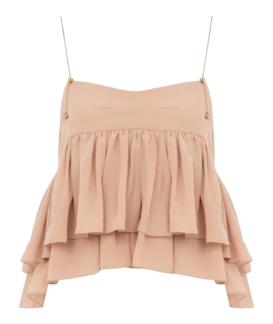 CHLOE Розовая шелковая блузы, фото 1