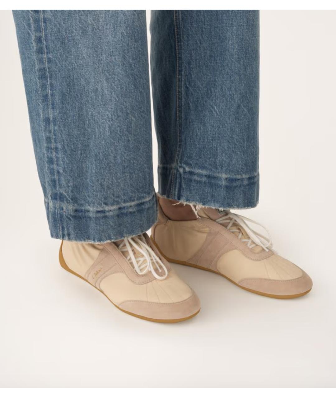 CHLOE Бежевые текстильные кроссовки, фото 2