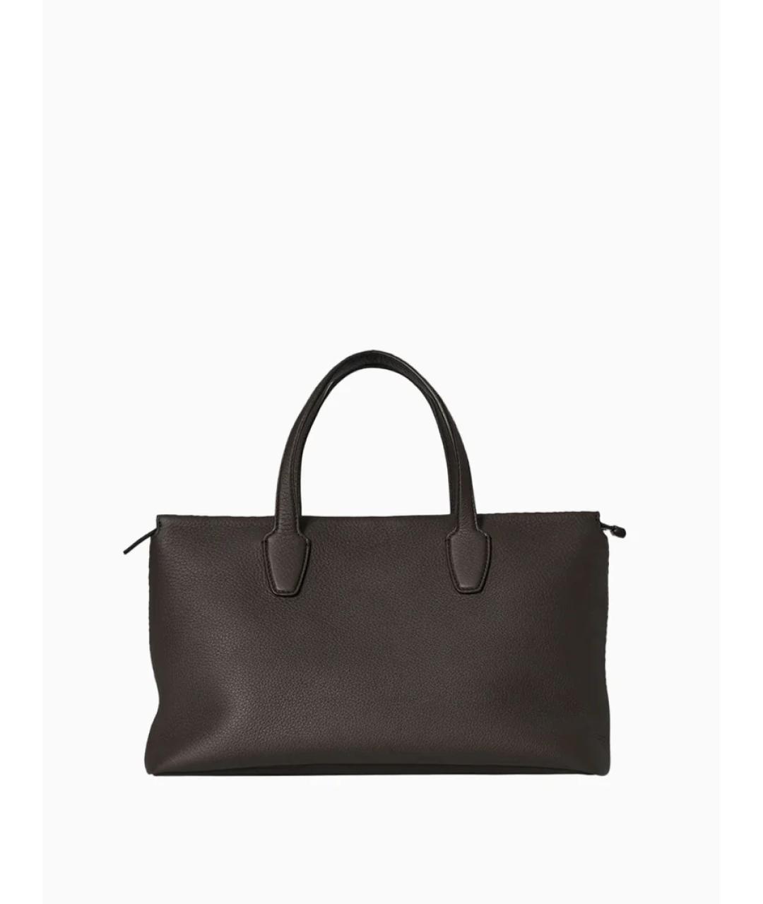 THE ROW Коричневая кожаная сумка тоут, фото 4