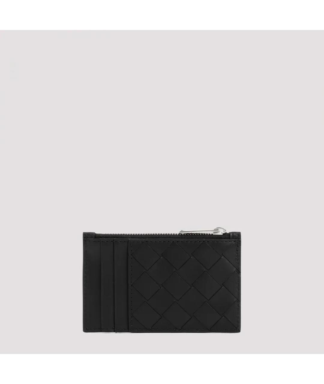 BOTTEGA VENETA Антрацитовый кожаный кардхолдер, фото 3