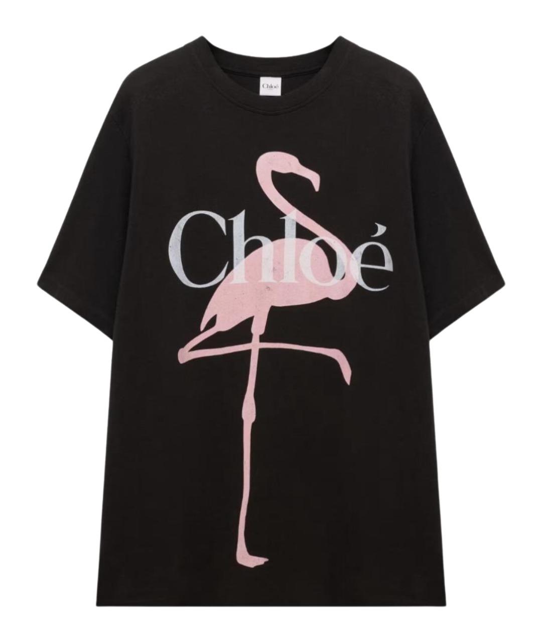 CHLOE Черная хлопковая футболка, фото 1