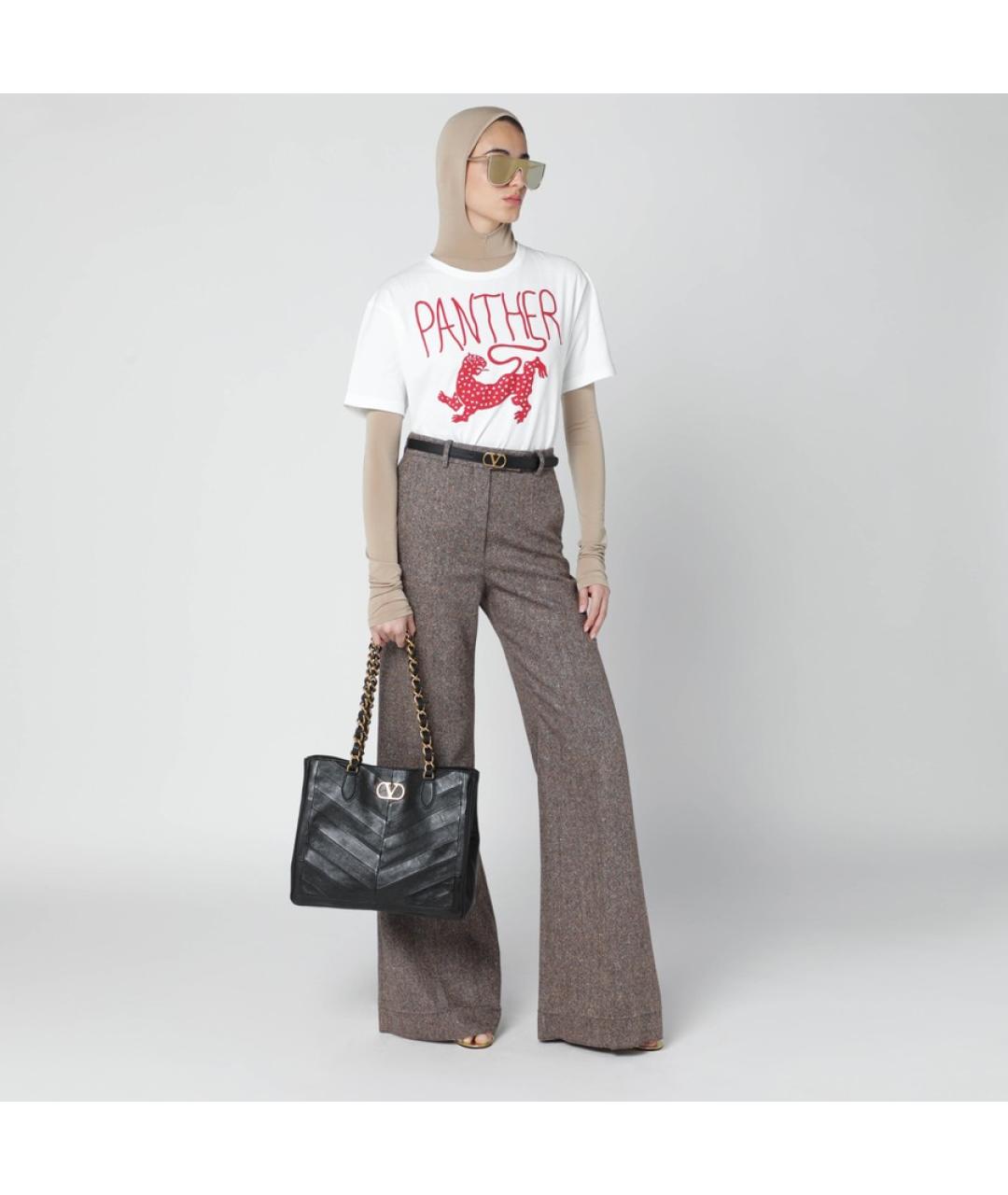 VALENTINO Черная кожаная сумка тоут, фото 2